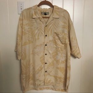 💯 silk Hawaiian style palm tree camp shirt